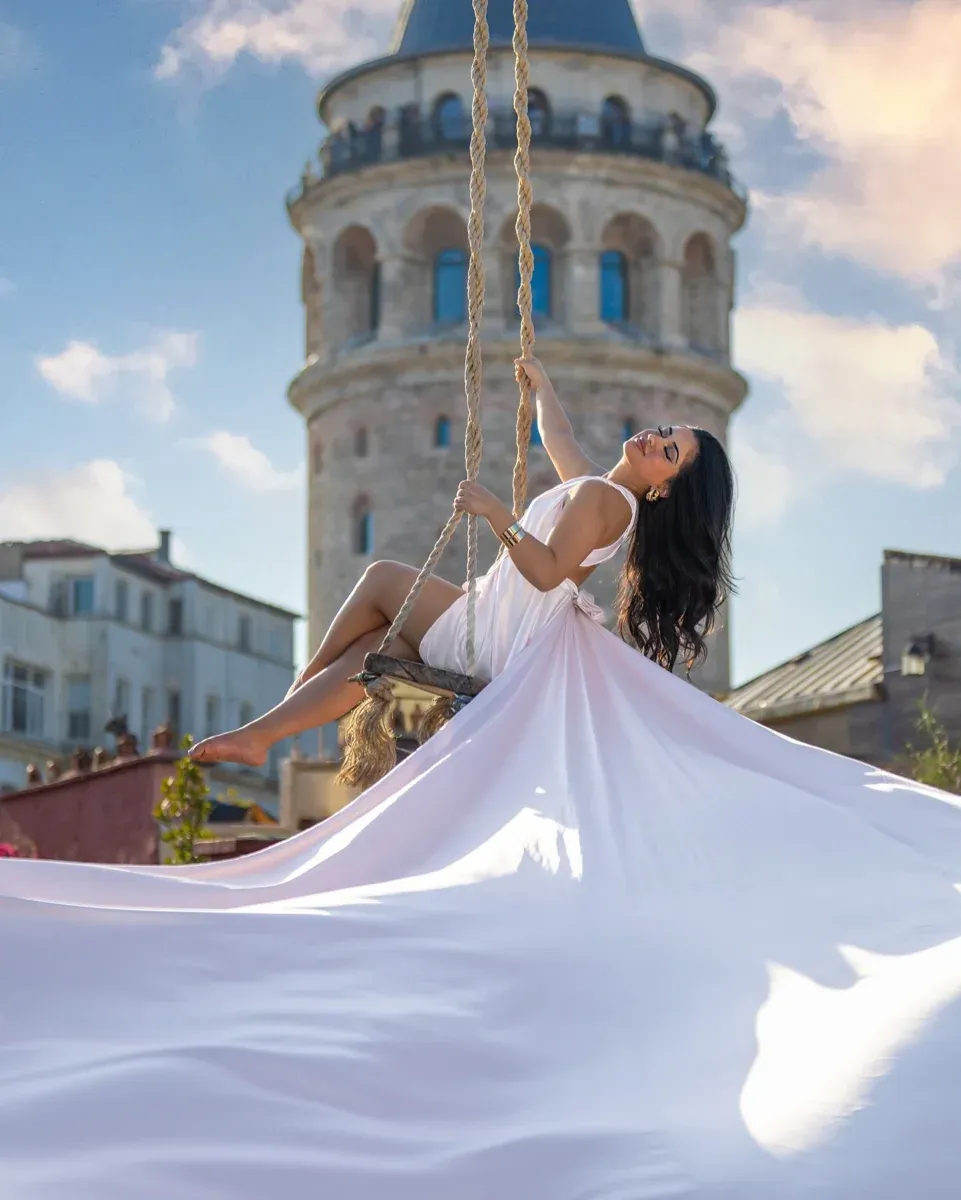 Rooftop Galata: Flying Dress Photoshoot Experience