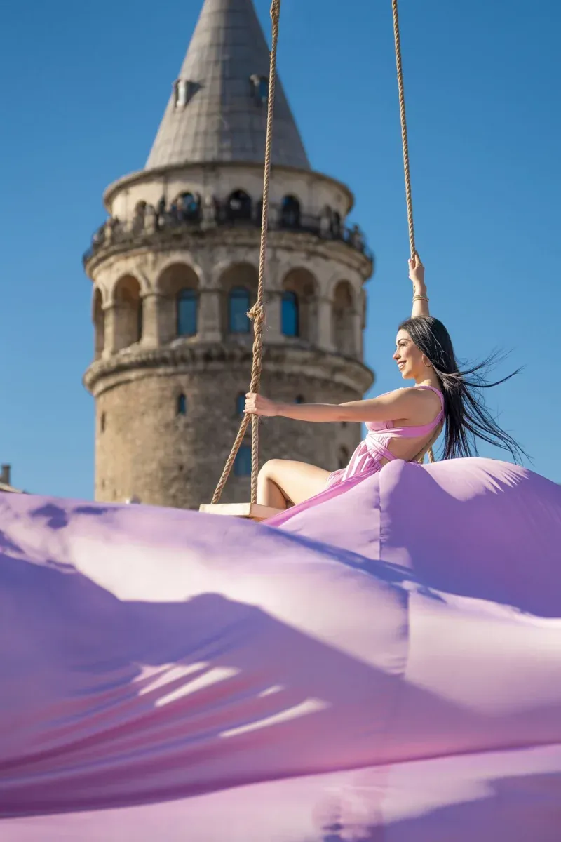 Rooftop Galata: Flying Dress Photoshoot Experience